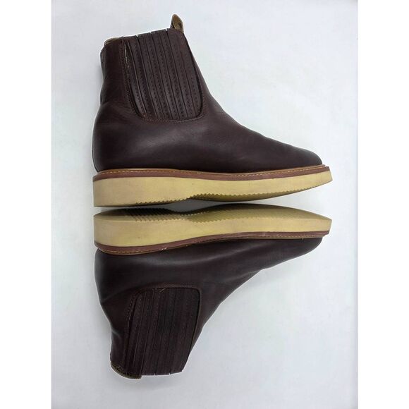 ORIGINAL MICHEL BROWN LEATHER SHORT ANKLE PULL ON WORK BOOTS SOFT TOE MENS 11 main image 4